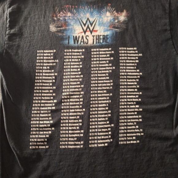 2015 WWE Live Tour "I Was There" T-Shirt Large Wyatt Cena Reigns Black Cotton - Picture 5 of 7